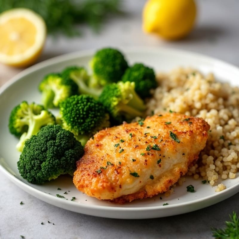 Crispy Air Fryer Lemon-Herb Chicken and Broccoli