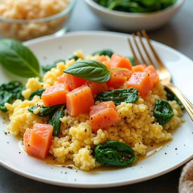 Egg White Scramble with Smoked Salmon and Spinach