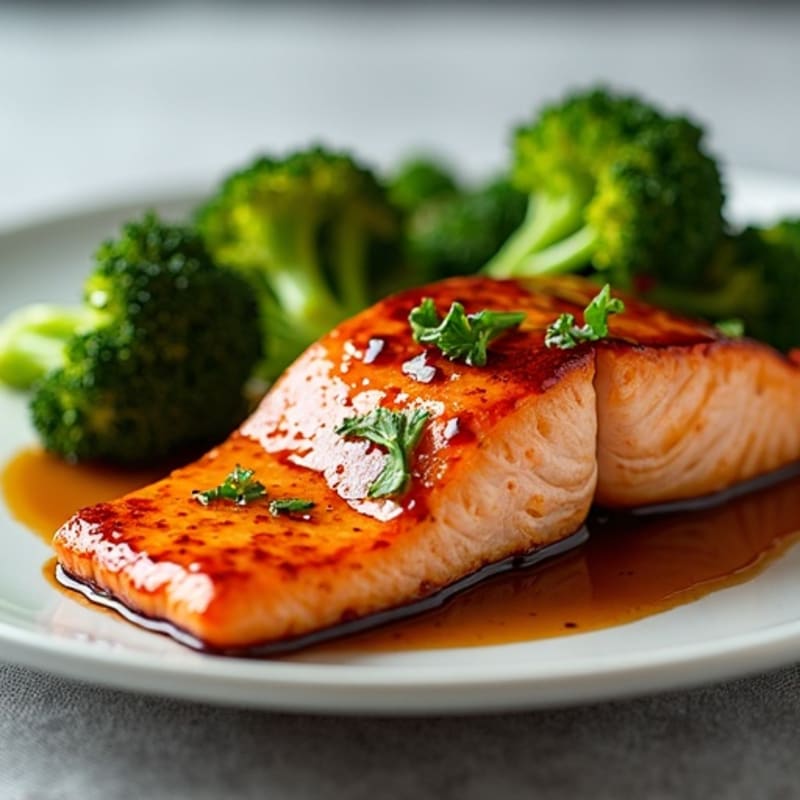 Glazed Teriyaki Salmon with Roasted Broccoli