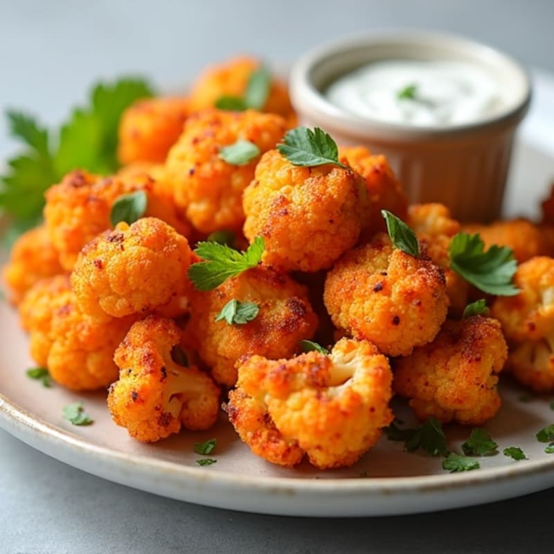 Crispy Buffalo Roasted Cauliflower Bites