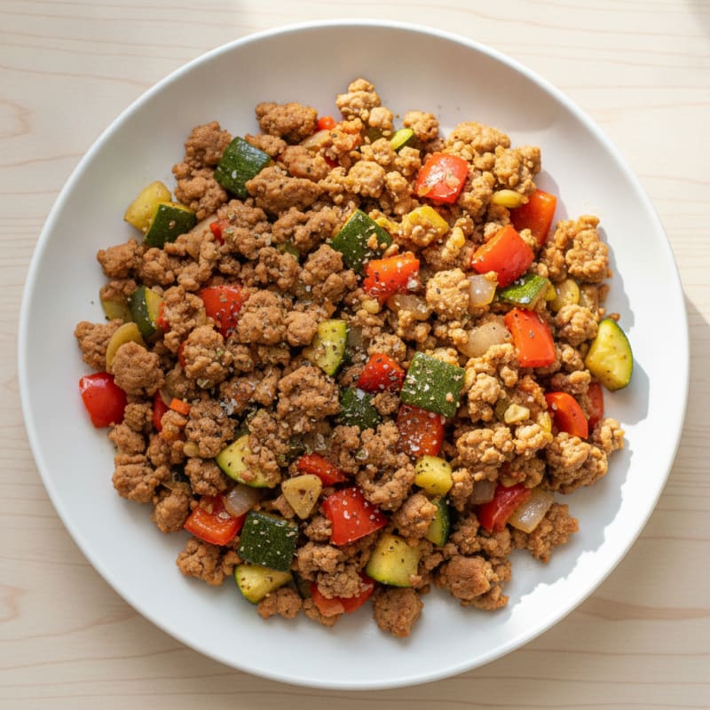 Savory Ground Turkey and Vegetable Skillet