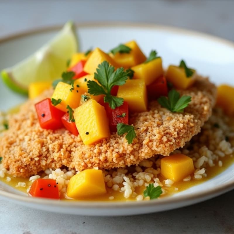 Crispy Coconut-Crusted Mahi Mahi with Mango Salsa
