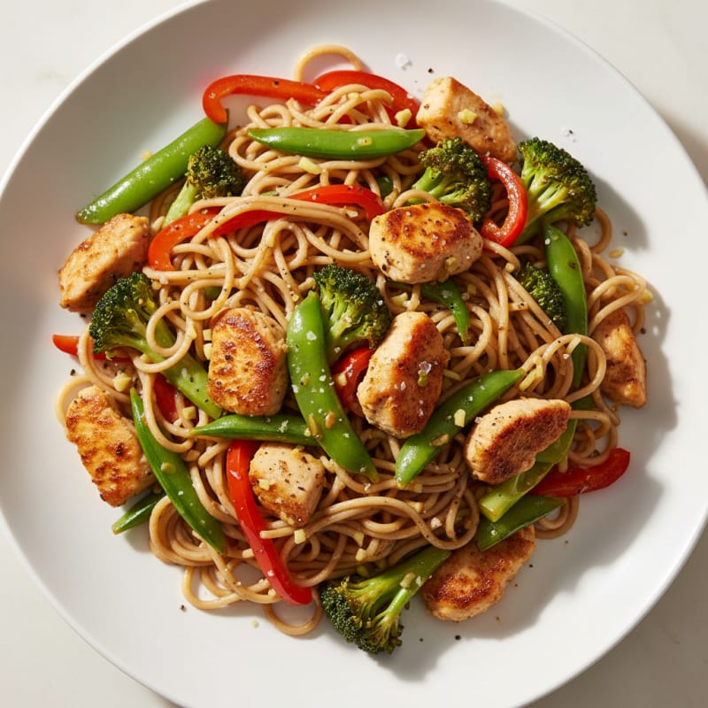 Garlic-Ginger Chicken Noodle Stir-Fry