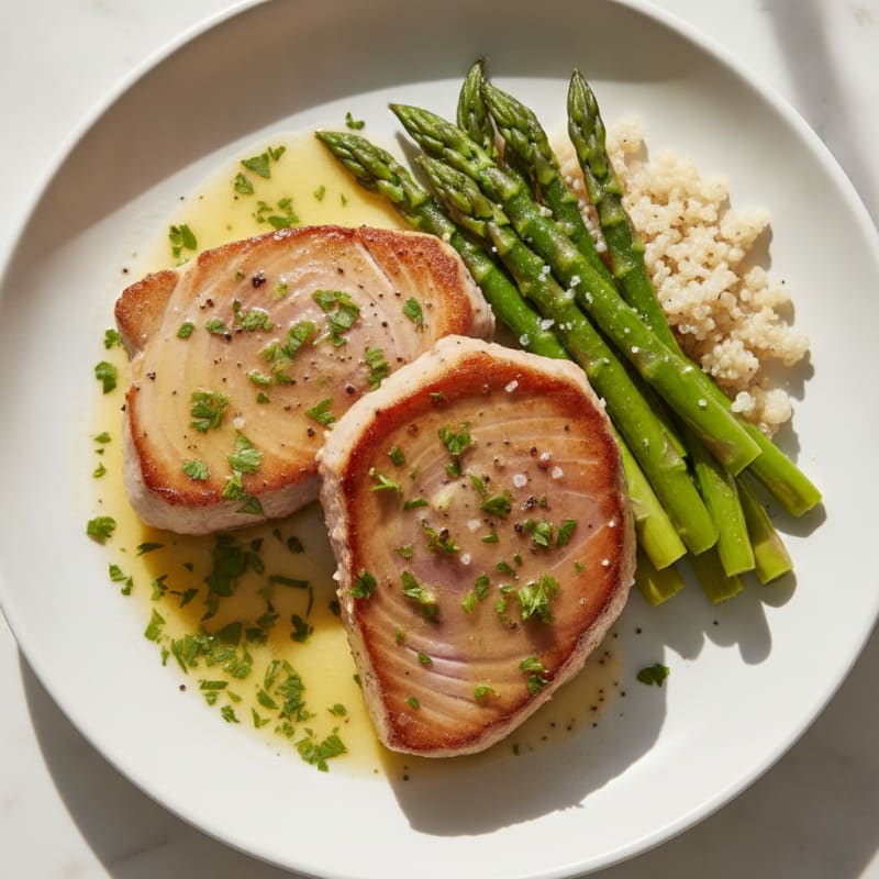 Pan-Seared Tuna with Lemon-Herb Sauce
