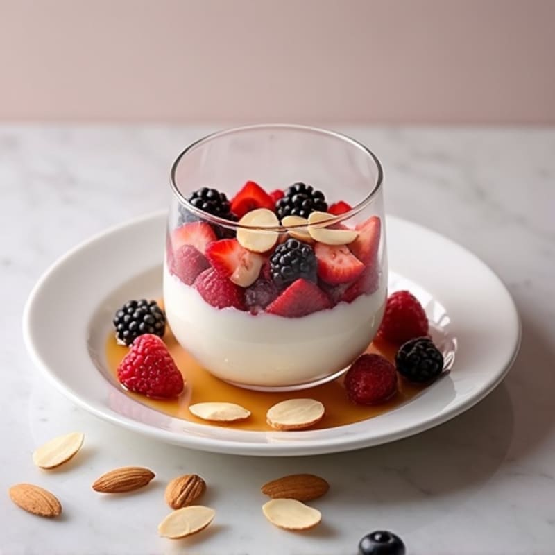 Silky Greek Yogurt Protein Parfait with Mixed Berries