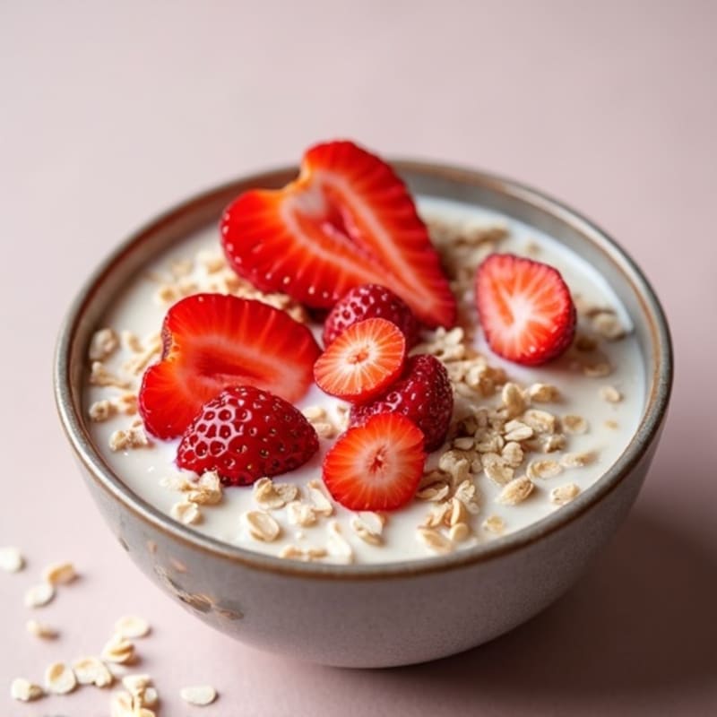 Healthy Strawberry Shortcake Overnight Oats