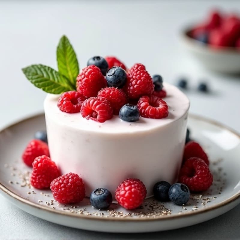 Greek Yogurt Protein Mousse with Mixed Berries