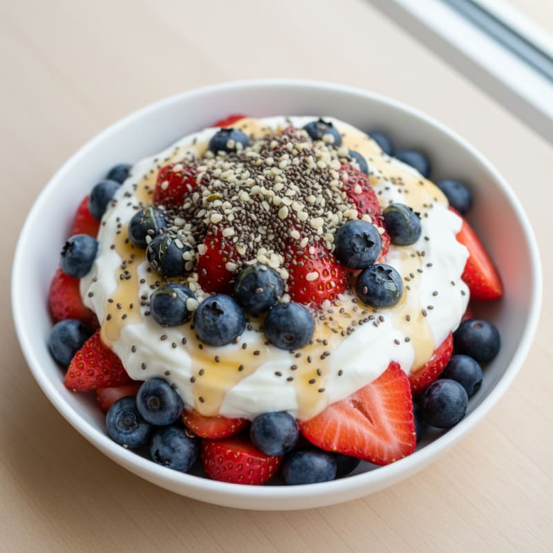 Creamy Greek Yogurt Parfait with Berries and Chia Seeds