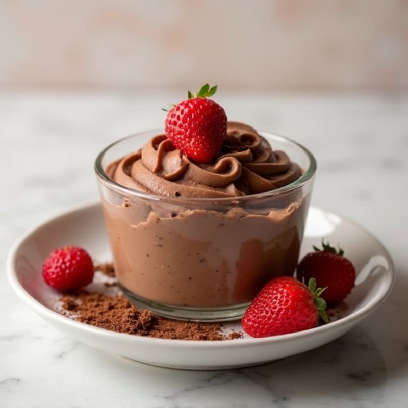 Silky Chocolate Protein Mousse with Almond Butter Swirl
