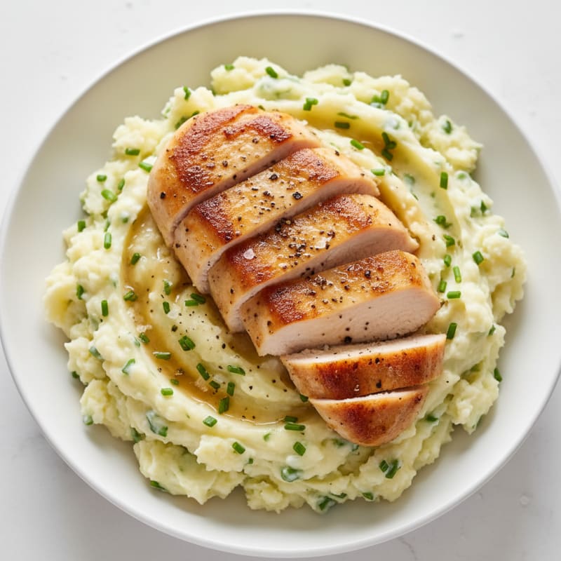 Creamy Garlic Mashed Potatoes with Chives