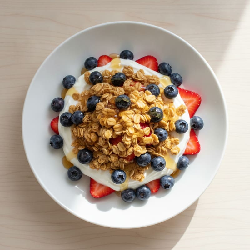 Creamy Greek Yogurt Parfait with Fresh Berries and Honey