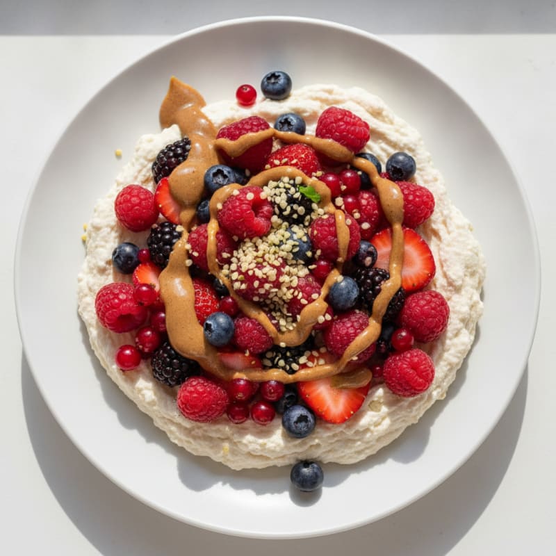 Greek Yogurt Protein Mousse with Mixed Berries