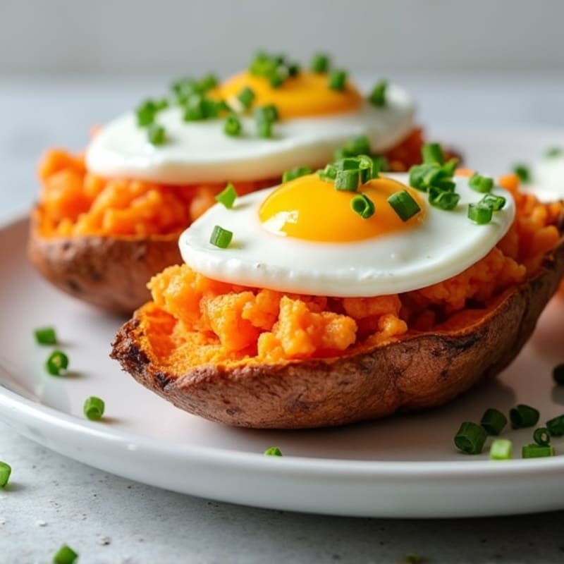 Crispy-Skin Sweet Potato with Greek Yogurt and Chives