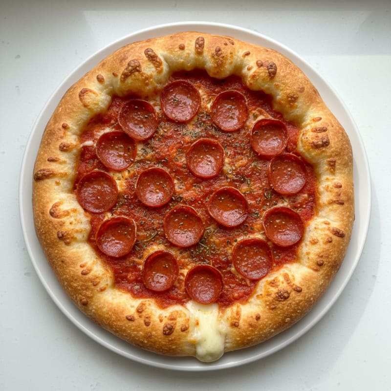 Crispy Pepperoni Stuffed Crust Pizza