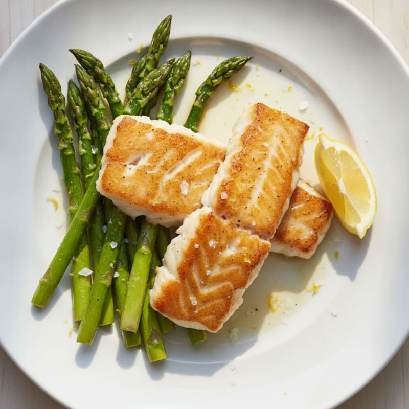 Seared Cod with Roasted Asparagus