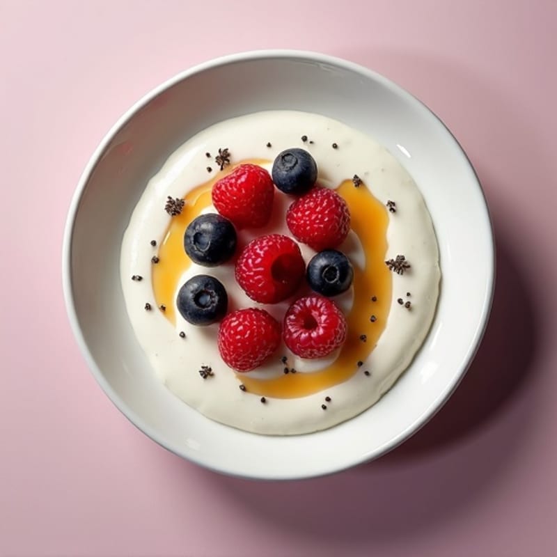 Greek Yogurt Protein Mousse with Mixed Berries