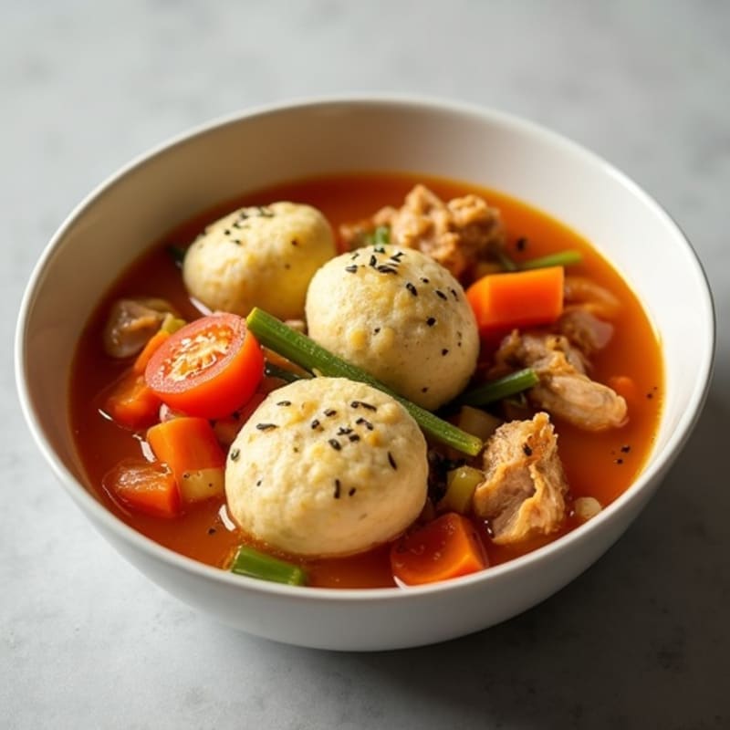 Hearty Chicken and Vegetable Stew with Fluffy Herb Dumplings