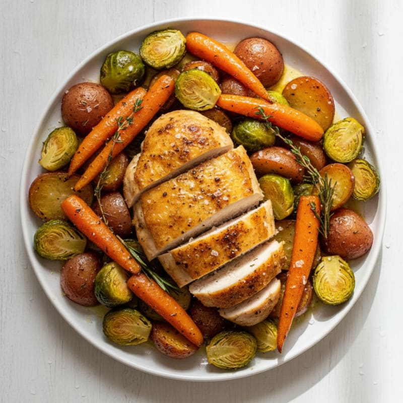 Garlic Herb Roasted Chicken with Root Vegetables