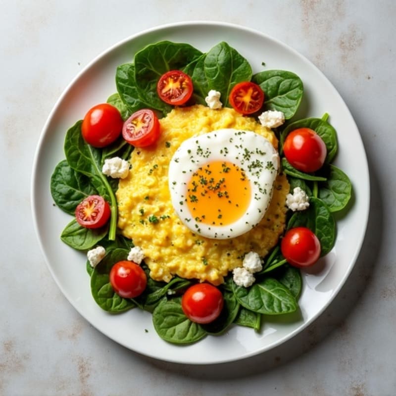 Egg White and Spinach Scramble with Cherry Tomatoes