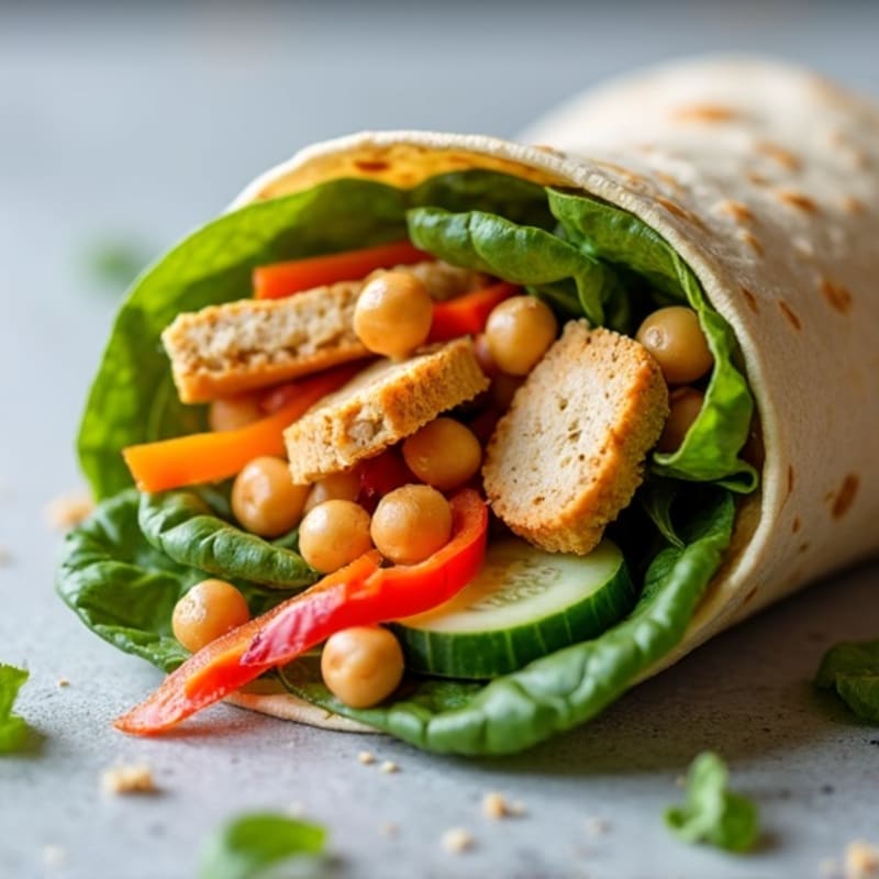 Fresh Crisp Veggie Hummus Wrap