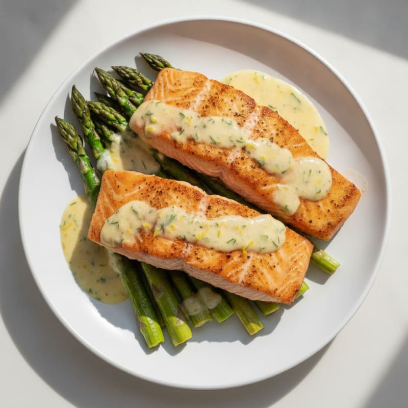 Pan-Seared Salmon with Lemon-Dill Sauce