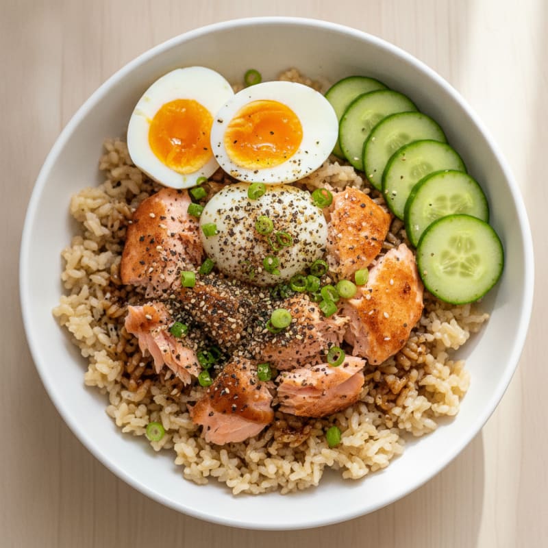 Salmon and Rice Breakfast Bowl