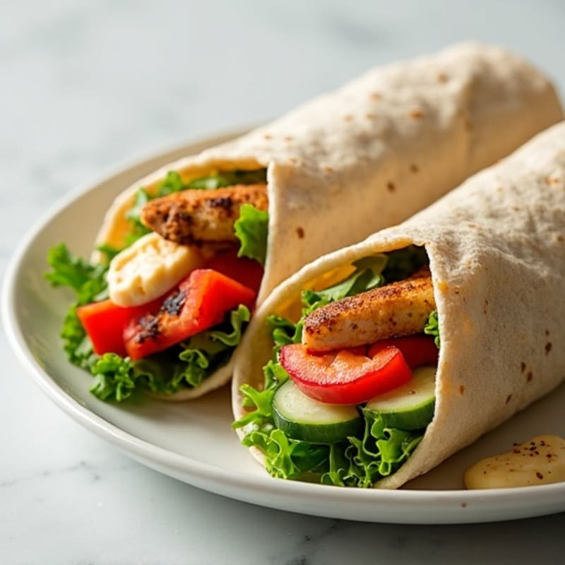 Grilled Chicken and Crunchy Veggie Wraps