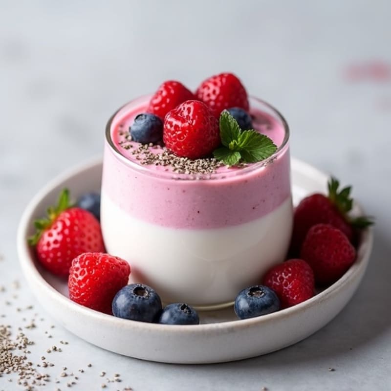 Greek Yogurt Protein Mousse with Mixed Berries