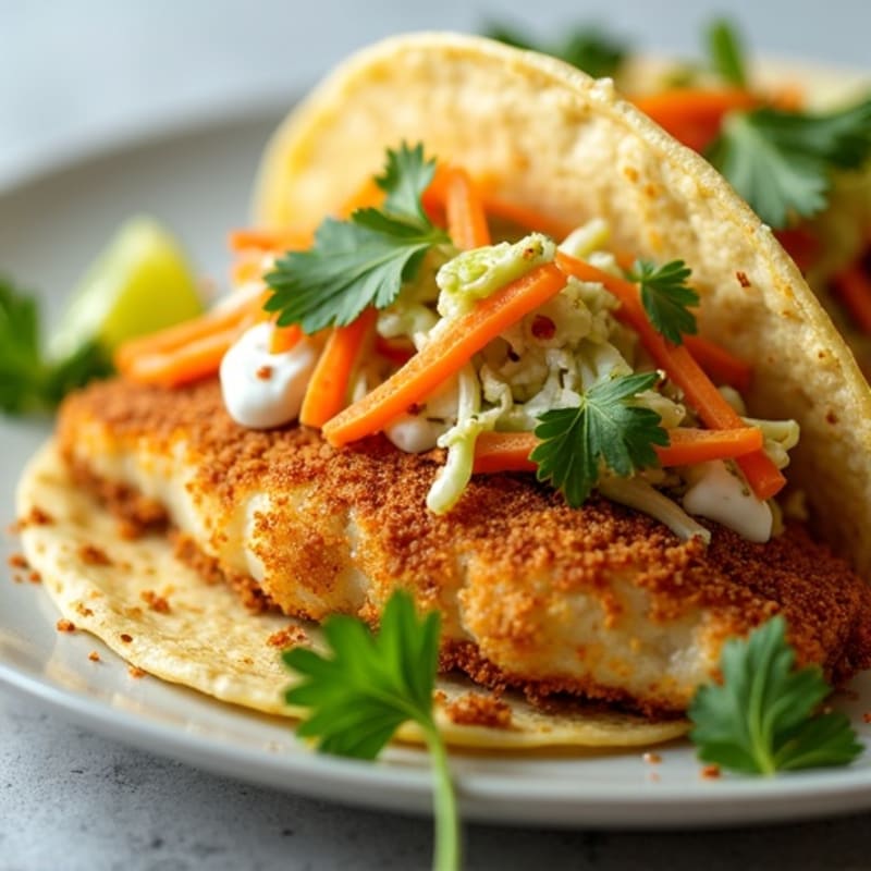 Crispy Baked Fish Tacos with Citrus Slaw