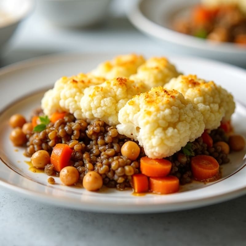 Hearty Lentil Shepherd's Pie with Creamy Cauliflower Topping
