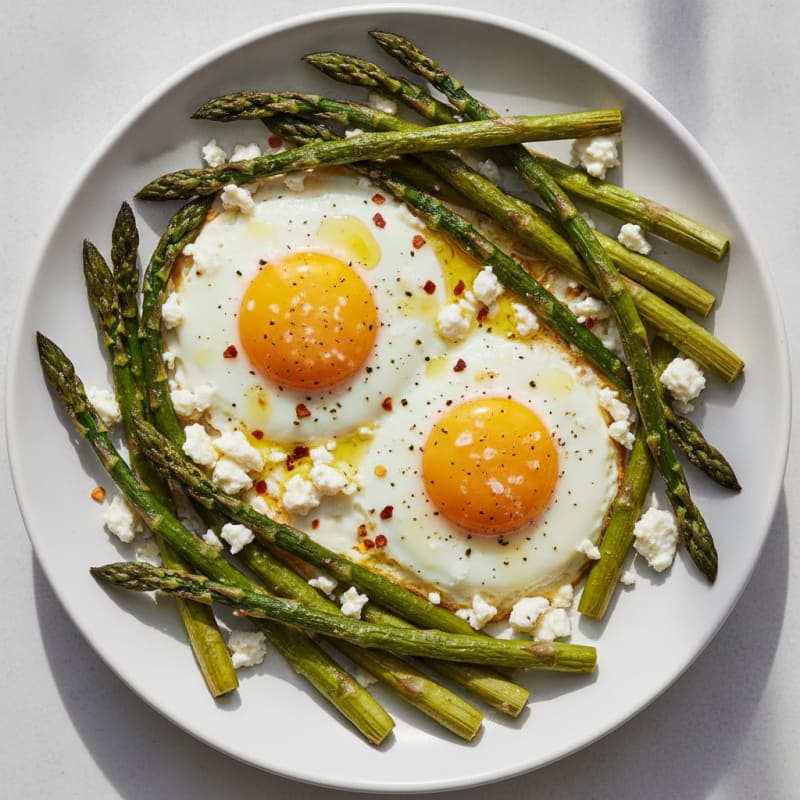 Baked Eggs with Roasted Asparagus