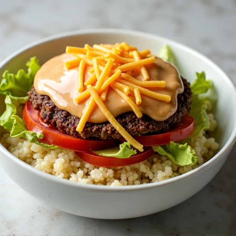 Healthy Lean Ground Beef Big Mac Bowl