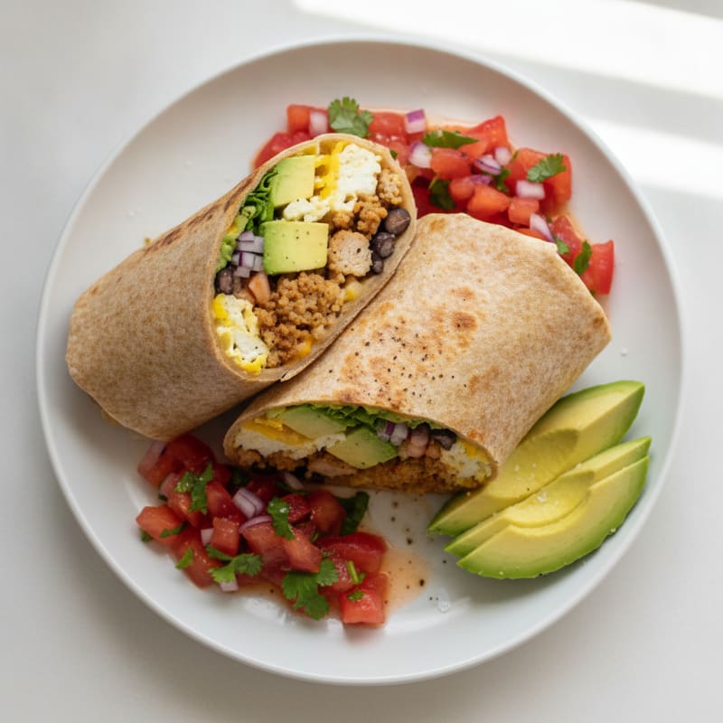 Loaded Breakfast Burrito with Salsa Fresca