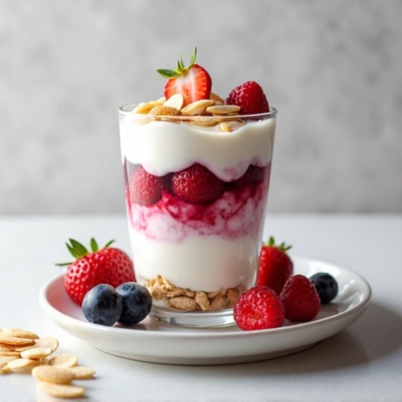 Greek Yogurt Protein Parfait with Mixed Berries