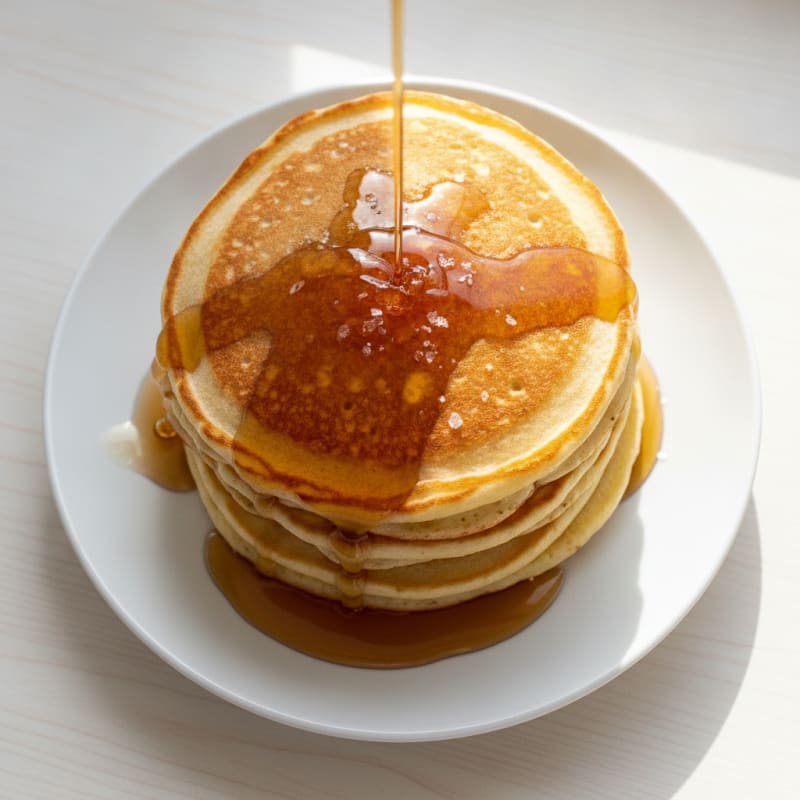 Classic Buttermilk Pancakes with Maple Syrup