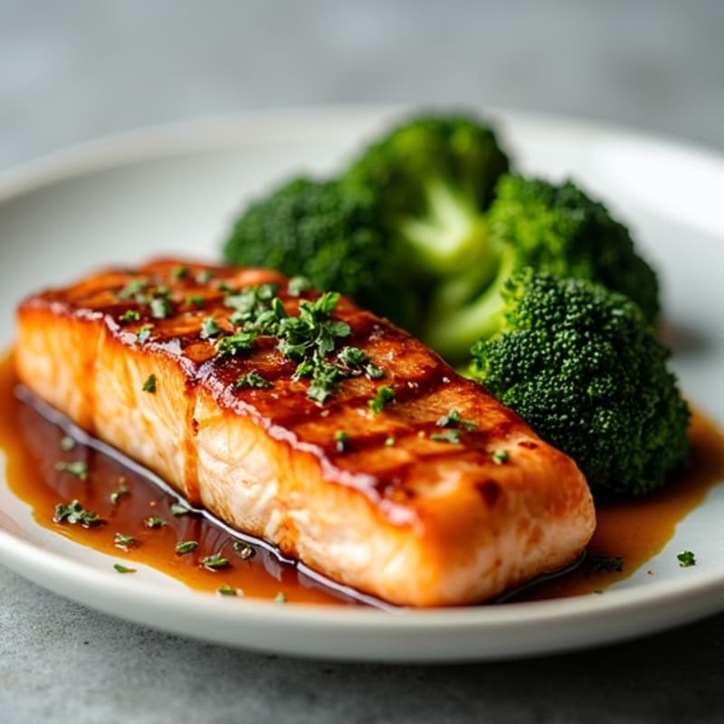 Teriyaki Glazed Salmon with Roasted Broccoli