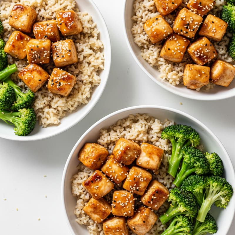 Crispy Honey-Garlic Chicken Bowls