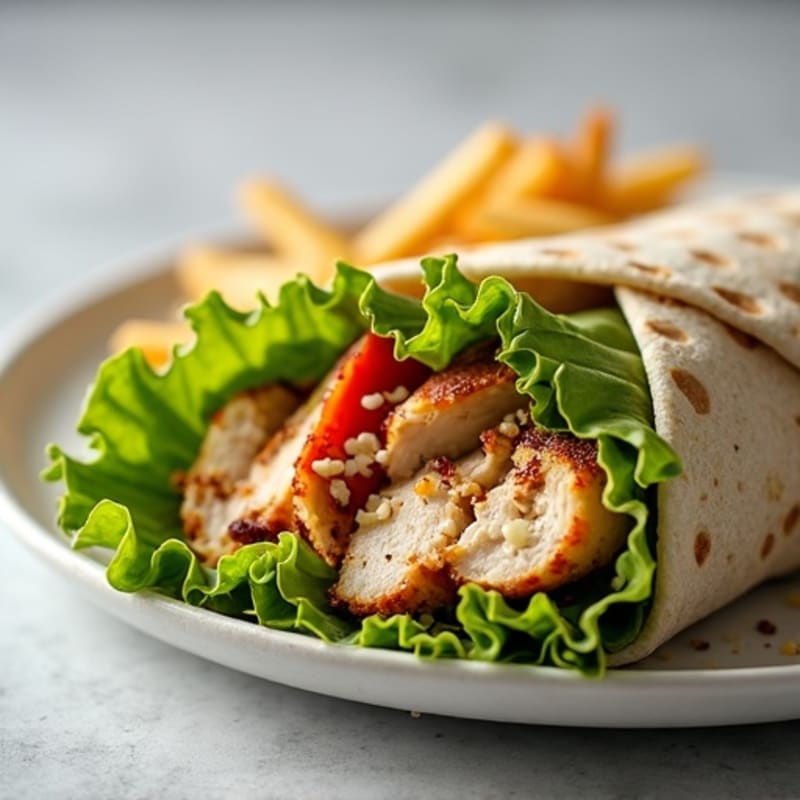 Grilled Chicken Caesar Wrap with Fresh Romaine