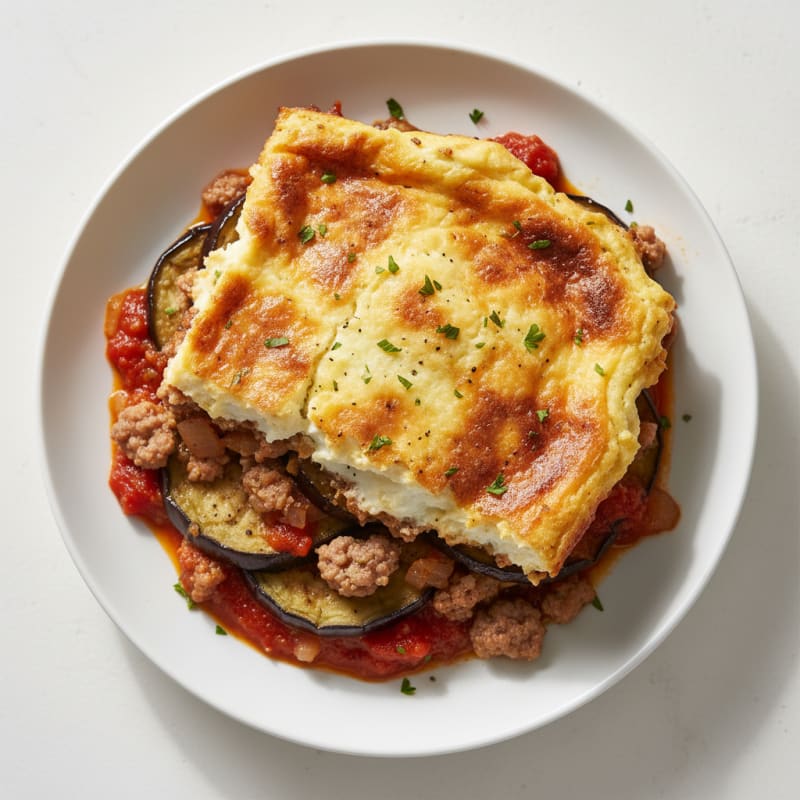 Creamy Lamb and Eggplant Moussaka Bake