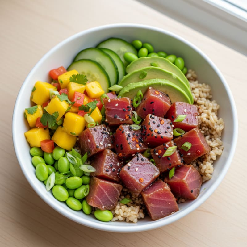 Ahi Tuna Poke Bowl with Tropical Salsa