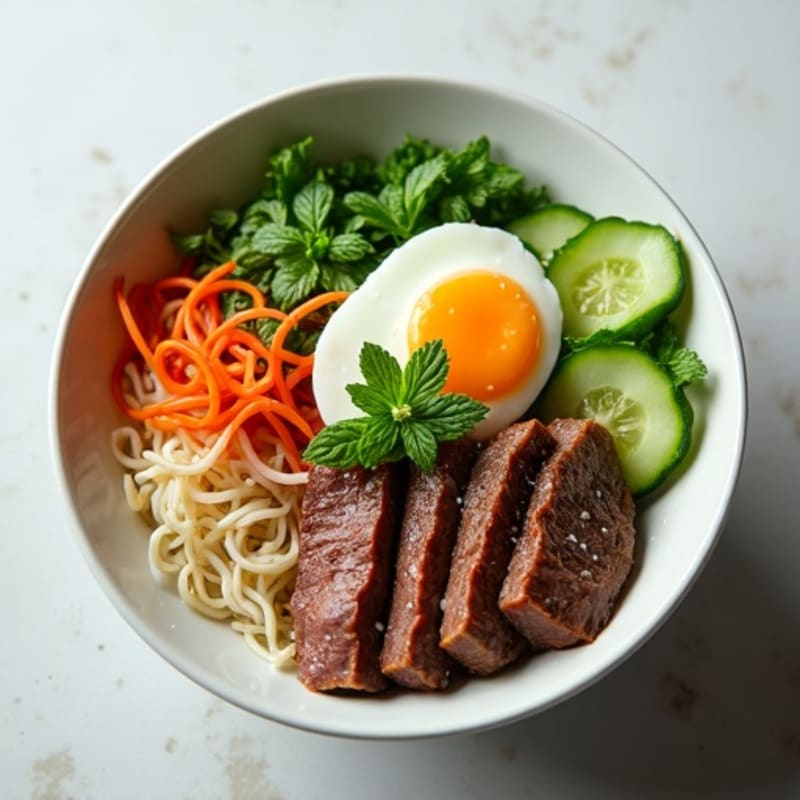 Fragrant Lean Beef and Rice Noodle Bowl with Fresh Herbs