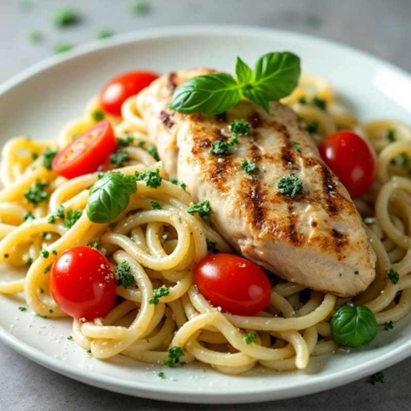 Creamy Pesto Chicken Pasta with Fresh Herbs