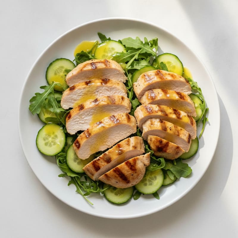 Grilled Turkey Breast Salad with Cucumber and Lemon Vinaigrette