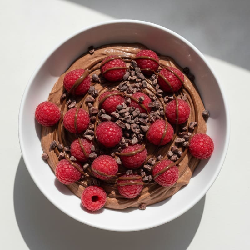 Silky Greek Yogurt with Chocolate Protein and Berries