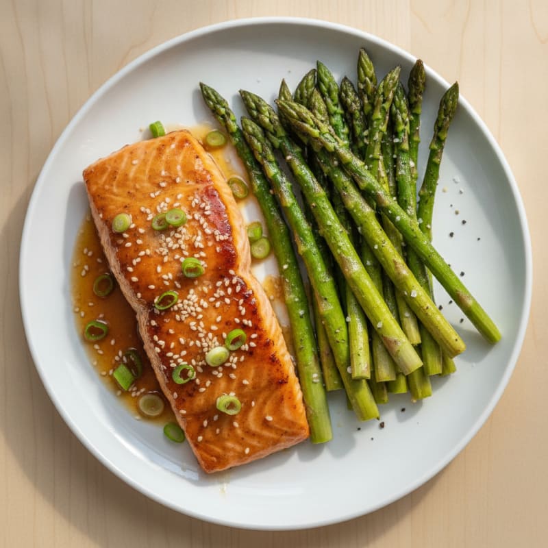 Teriyaki Glazed Salmon with Roasted Asparagus