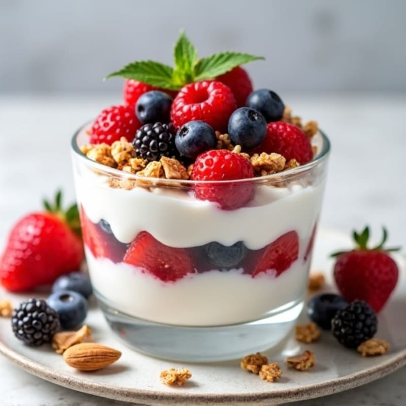 Creamy Greek Yogurt Protein Parfait with Mixed Berries