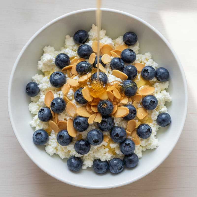 Cottage Cheese Berry Bowl with Toasted Almonds