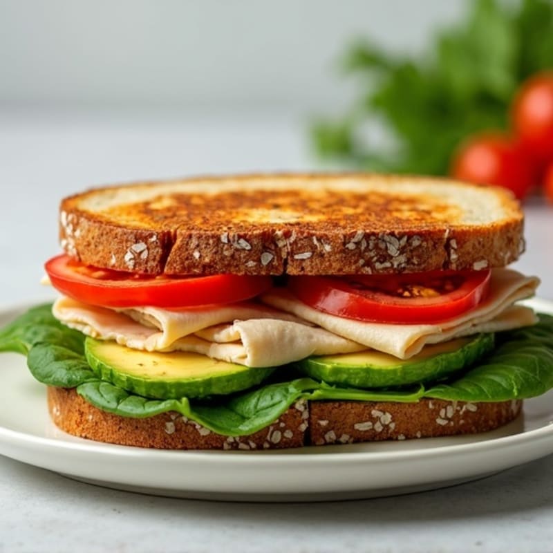 Grilled Turkey and Avocado Sandwich with Spinach