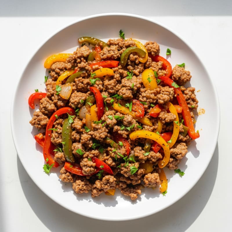 Ground Beef and Bell Pepper Skillet