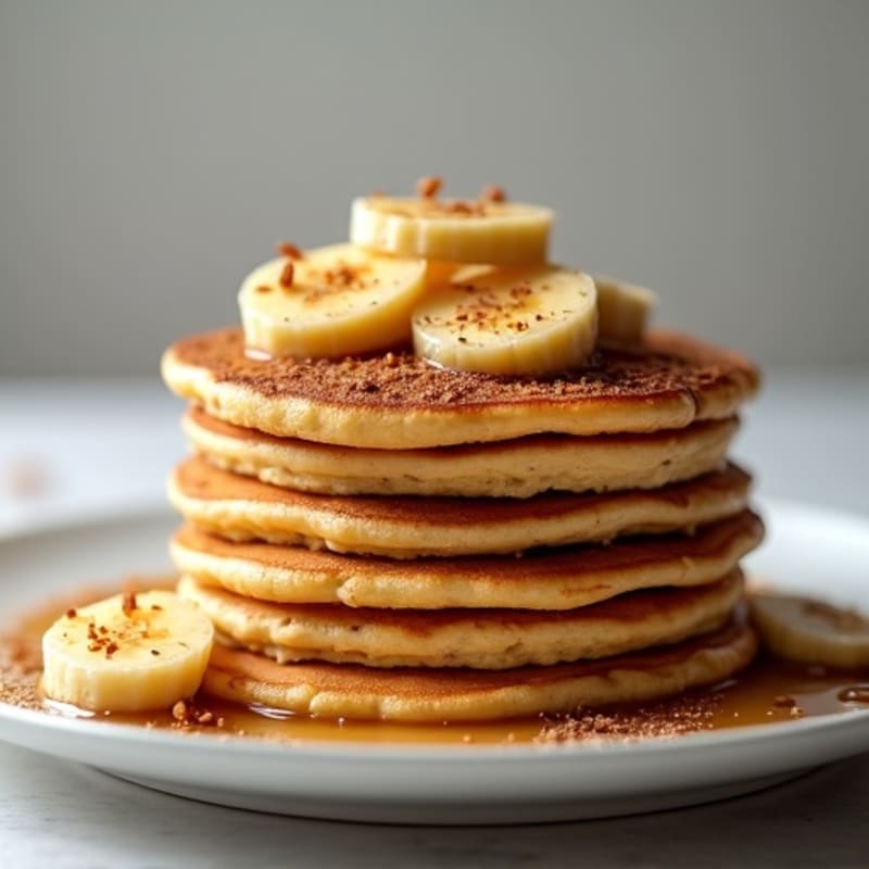 Cinnamon-Spiced Protein Pancakes with Warm Caramelized Bananas